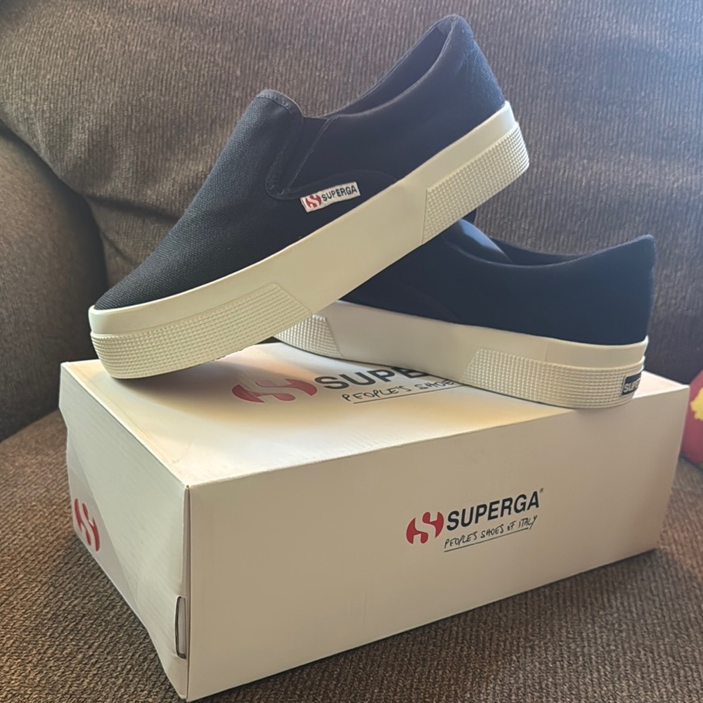 Superga Black Sneakers Classic Canvas Design